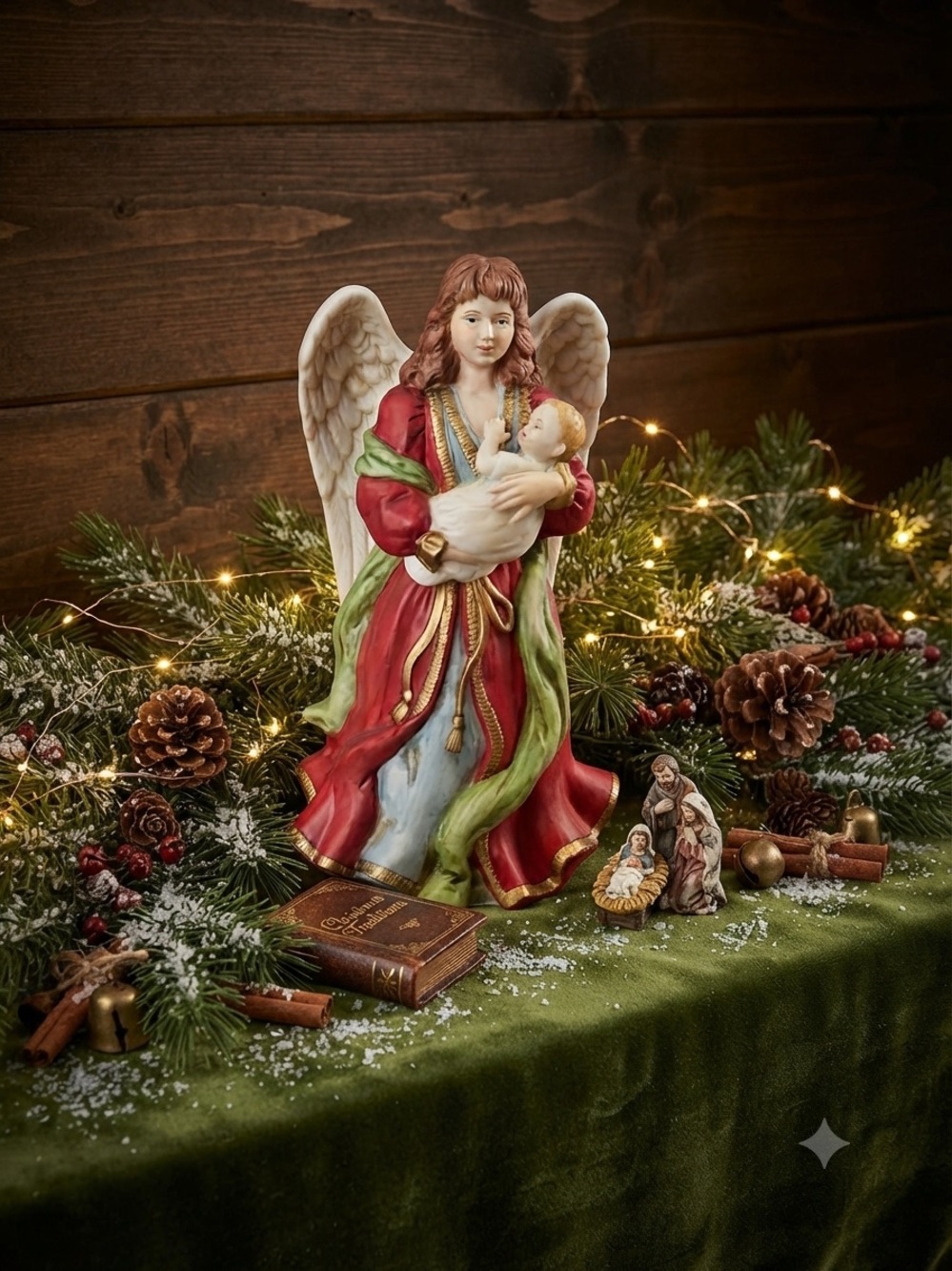 Vintage 1990’s Home Interiors Christmas Angel Figurine With Child